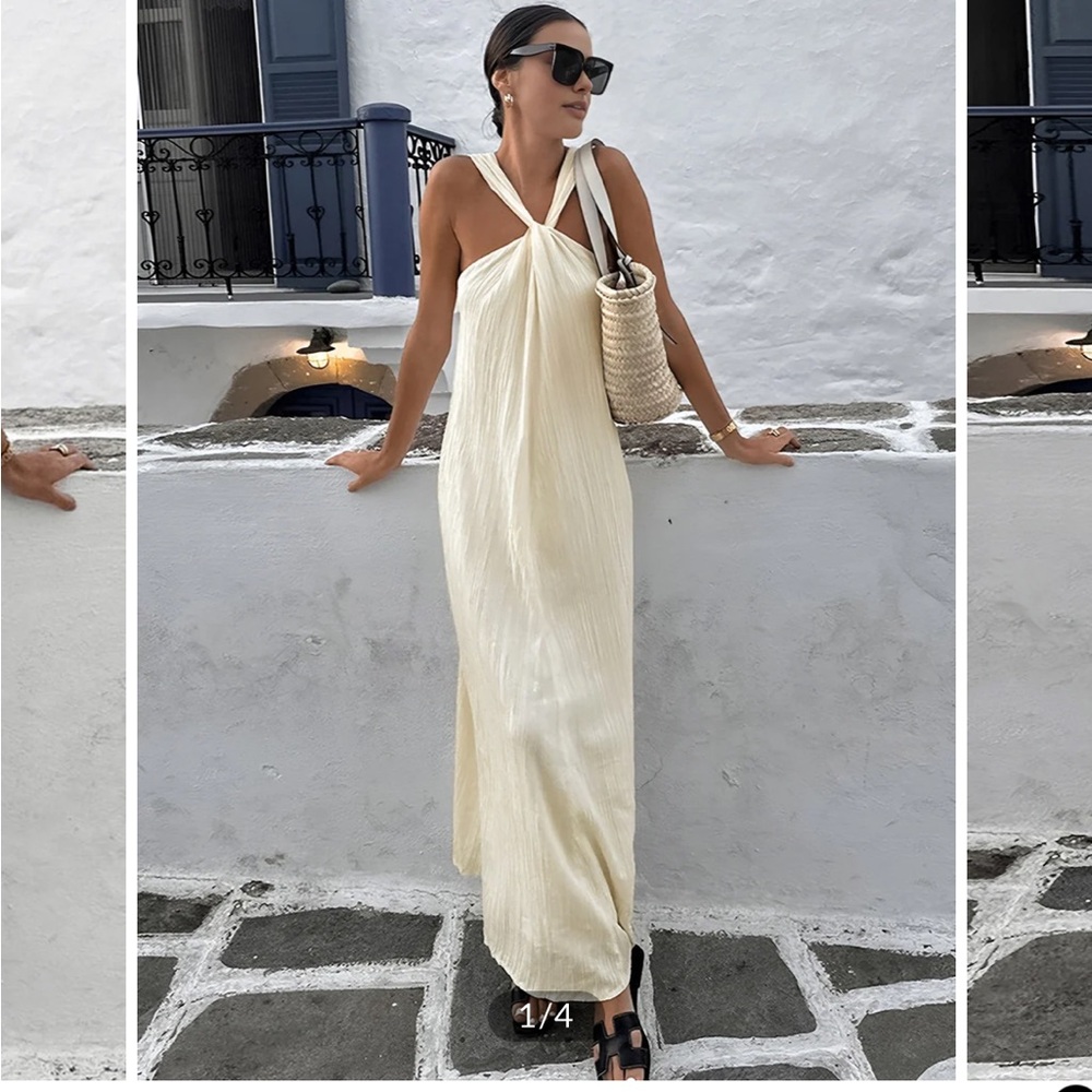 Commense NWT Elegant Cream Maxi Dress
